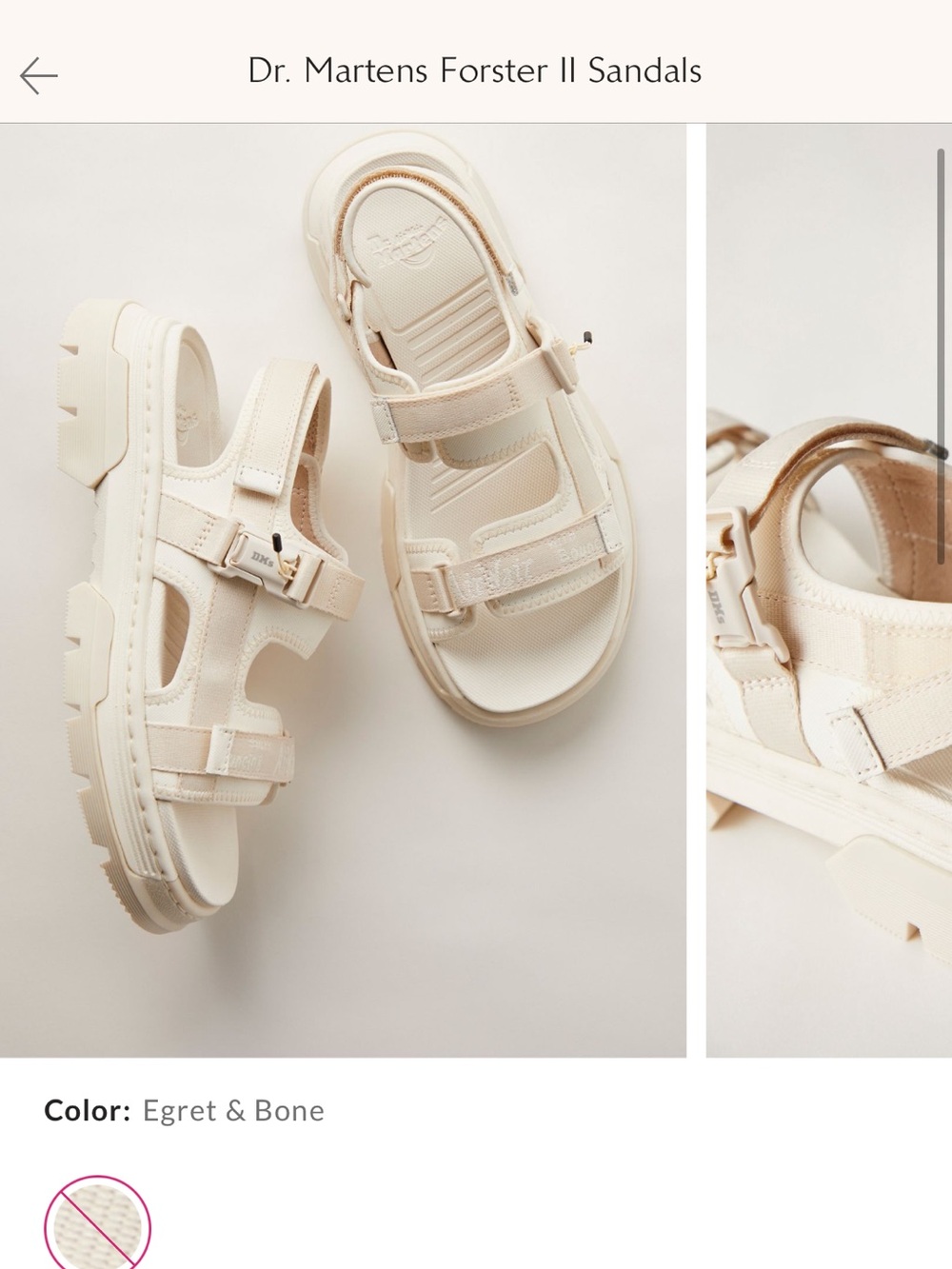 Dr. Martens Forster I| Sandals in Egret and Bone
